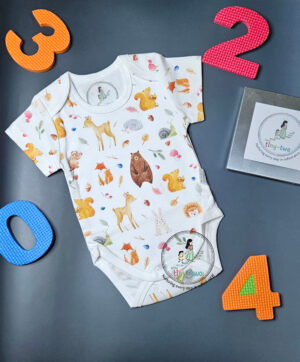 100% Organic Cotton Short-Sleeve Bodysuit – "Enchanted Forest"