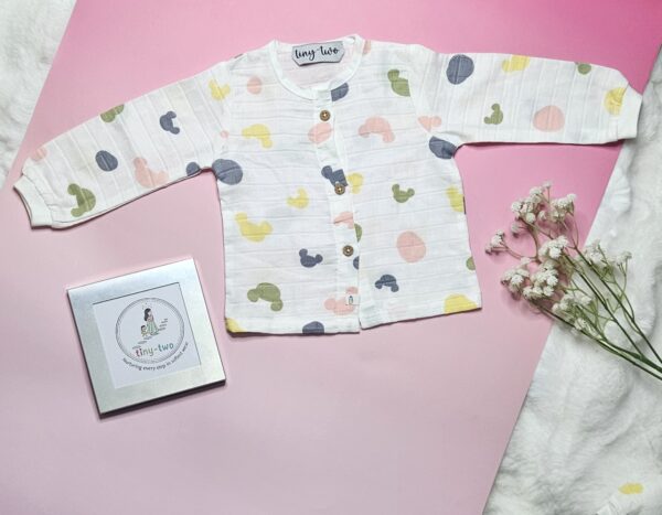 Premium Muslin Pyjama Set – "The Abstract Mickey Pastel"" Edition