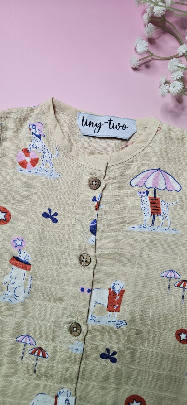 20251220_185824.jpg Premium Muslin Pyjama Set – "Sand & Surf Dog" Edition