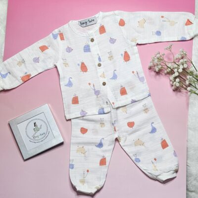 Premium Muslin Pyjama Set – "The garden song bird" Edition