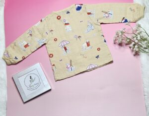 Premium Muslin Pyjama Set – "Sand & Surf Dog" Edition