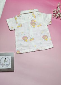 Premium Muslin Short Set – "Hola Amigo Lion" Edition
