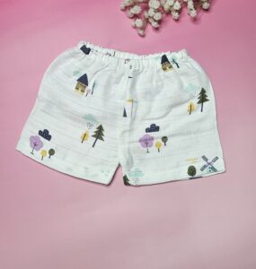 Premium Muslin Short Set – "Country Windmill" Edition
