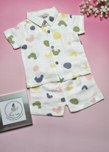 Premium Muslin Short Set – "Abstract Pastel" Edition