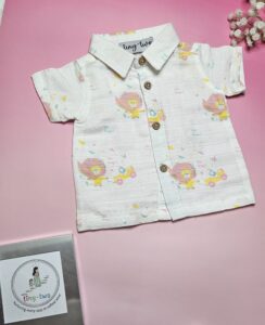 Premium Muslin Short Set – "Hola Amigo Lion" Edition