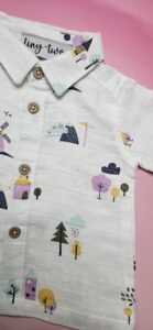 Premium Muslin Short Set – "Country Windmill" Edition