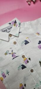 Premium Muslin Short Set – "Country Windmill" Edition