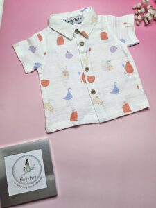Premium Muslin Short Set – "Party Bird" Edition