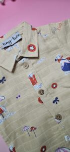 Premium Muslin Short Set – "Beach Day Dog" Edition