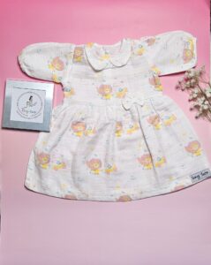 Premium Muslin Frock & Bloomers Set – "Hola Amigo Lion"