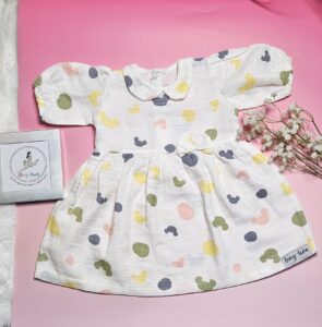Premium Muslin Frock & Bloomers Set – "Abstract Pastel"