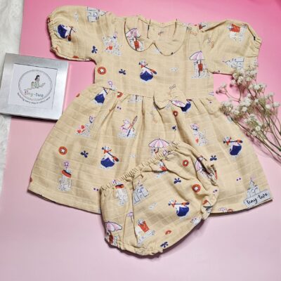 Beach Day Dog - Muslin Frock & Bloomers Set