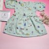 Premium Muslin Frock & Bloomers Set – "Mountain camper(Mint green)"