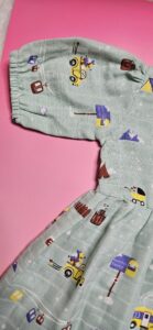 Premium Muslin Frock & Bloomers Set – "Mountain camper(Mint green)"