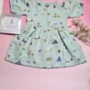 Premium Muslin Frock & Bloomers Set – "Mountain camper(Mint green)"