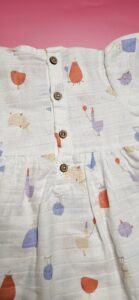 Premium Muslin Frock & Bloomers Set – "The Party Bird"