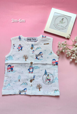 Pure Muslin Sleeveless Jabla (3-6 Months) 1