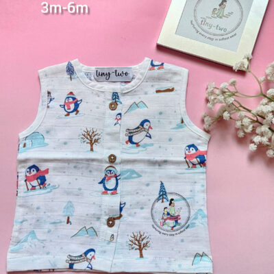 Pure Muslin Sleeveless Jabla (3-6 Months) 1