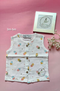 Pure Muslin Sleeveless Jabla (3-6) 2