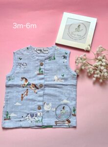 Pure Muslin Sleeveless Jabla (3-6 Months) 5