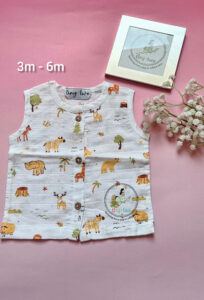 Pure Muslin Sleeveless Jabla (3-6 Months) 4