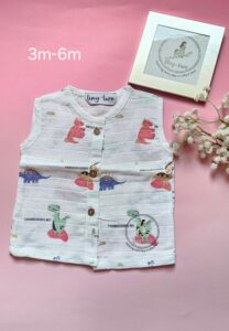 Pure Muslin Sleeveless Jabla (3-6 Months) 6