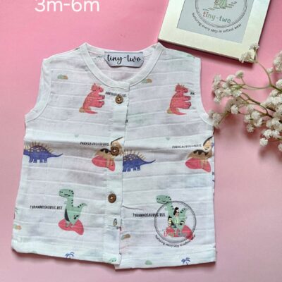 Pure Muslin Sleeveless Jabla (3-6 Months) 6