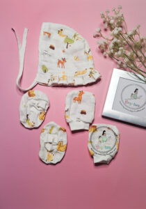 Pure Muslin Newborn Essentials Set (Cap, Mittens & Booties)