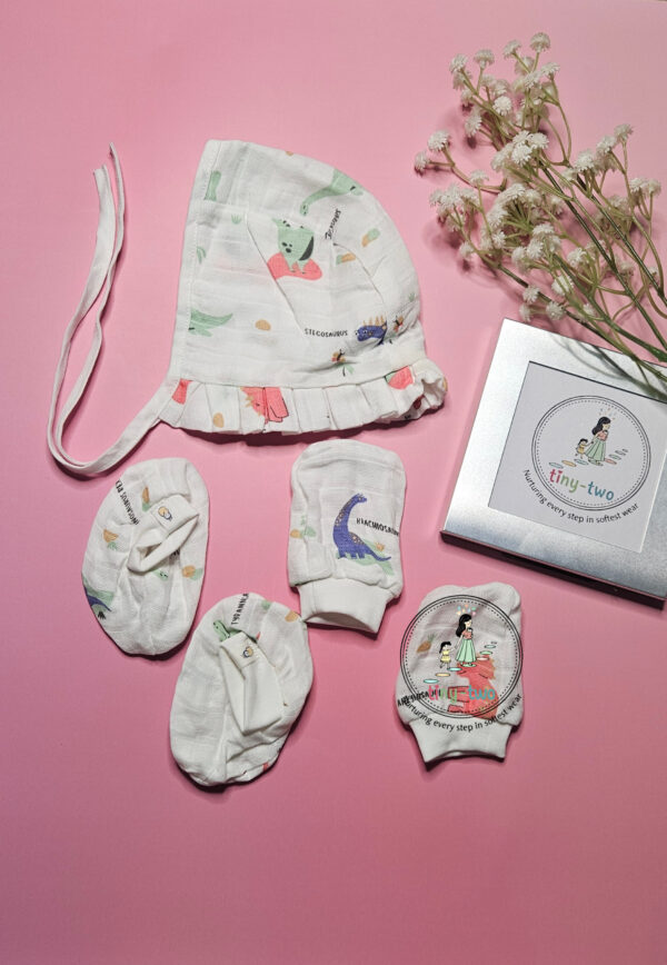 Pure Muslin Newborn Essentials Set (Cap, Mittens & Booties)