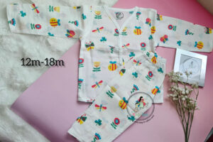 Flutter-Bee:Pure Comfort for Growing Explorers: The Muslin Long-Sleeve Pyjama Set