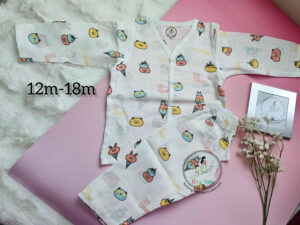 Ice-cream delight:Pure Comfort for Growing Explorers: The Muslin Long-Sleeve Pyjama Set