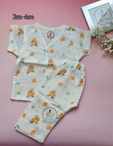 "Orange Blossom":Pure Comfort for Growing Explorers: The Muslin Long-Sleeve Pyjama Set