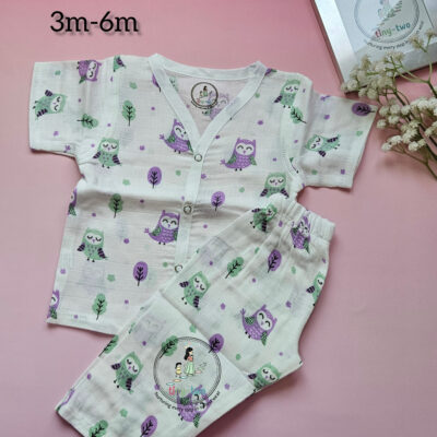 "Night Owl":Pure Comfort for Growing Explorers: The Muslin Long-Sleeve Pyjama Set