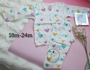 Heart Strings Organic Muslin Full-Length Pyjama Set
