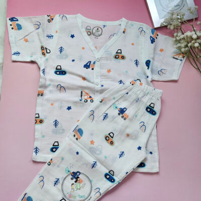 Little Builder Organic Muslin Full-Length Pyjama Set