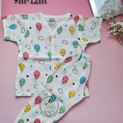 Happy Balloons Organic Muslin Pyjama Set