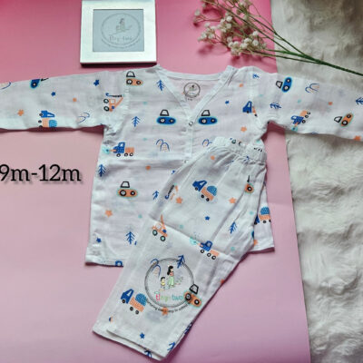 Little Builder Organic Muslin Full-Length Pyjama Set