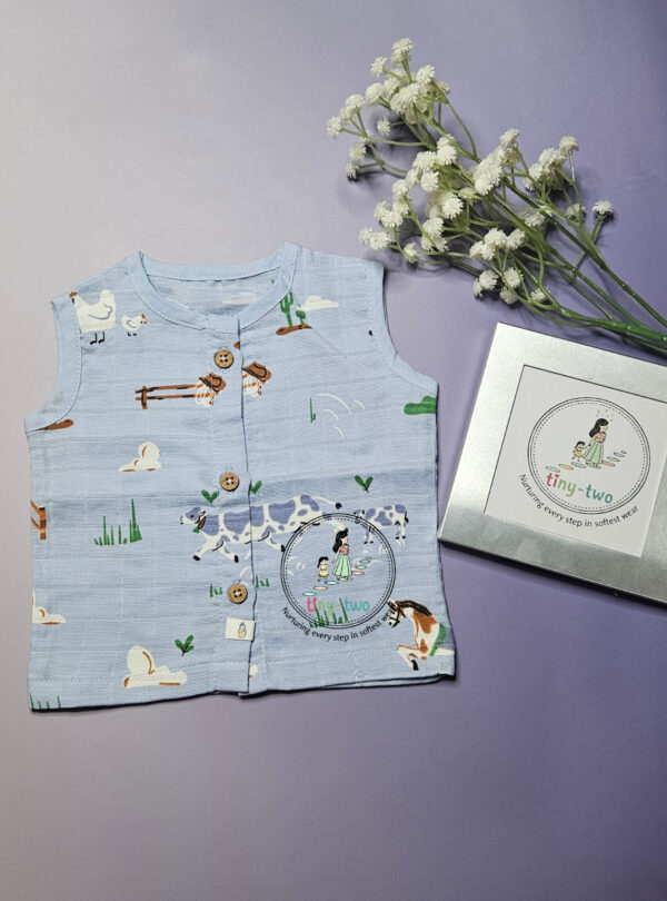 Jabla 2 0-3.jpg Pure Muslin Sleeveless Jabla (0-3 Months)