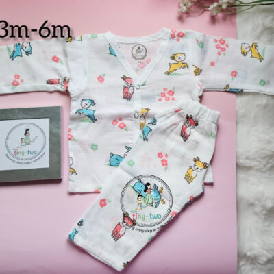 Tiny Deer Organic Muslin Full-Length Pyjama Set