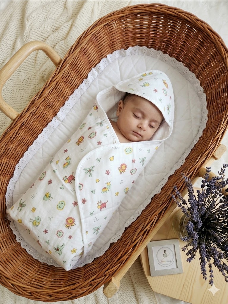 2bd03126-c07c-4d19-a3f0-12af88c18e74 2-Layer Ultra-Lightweight Muslin Hooded Baby Towel