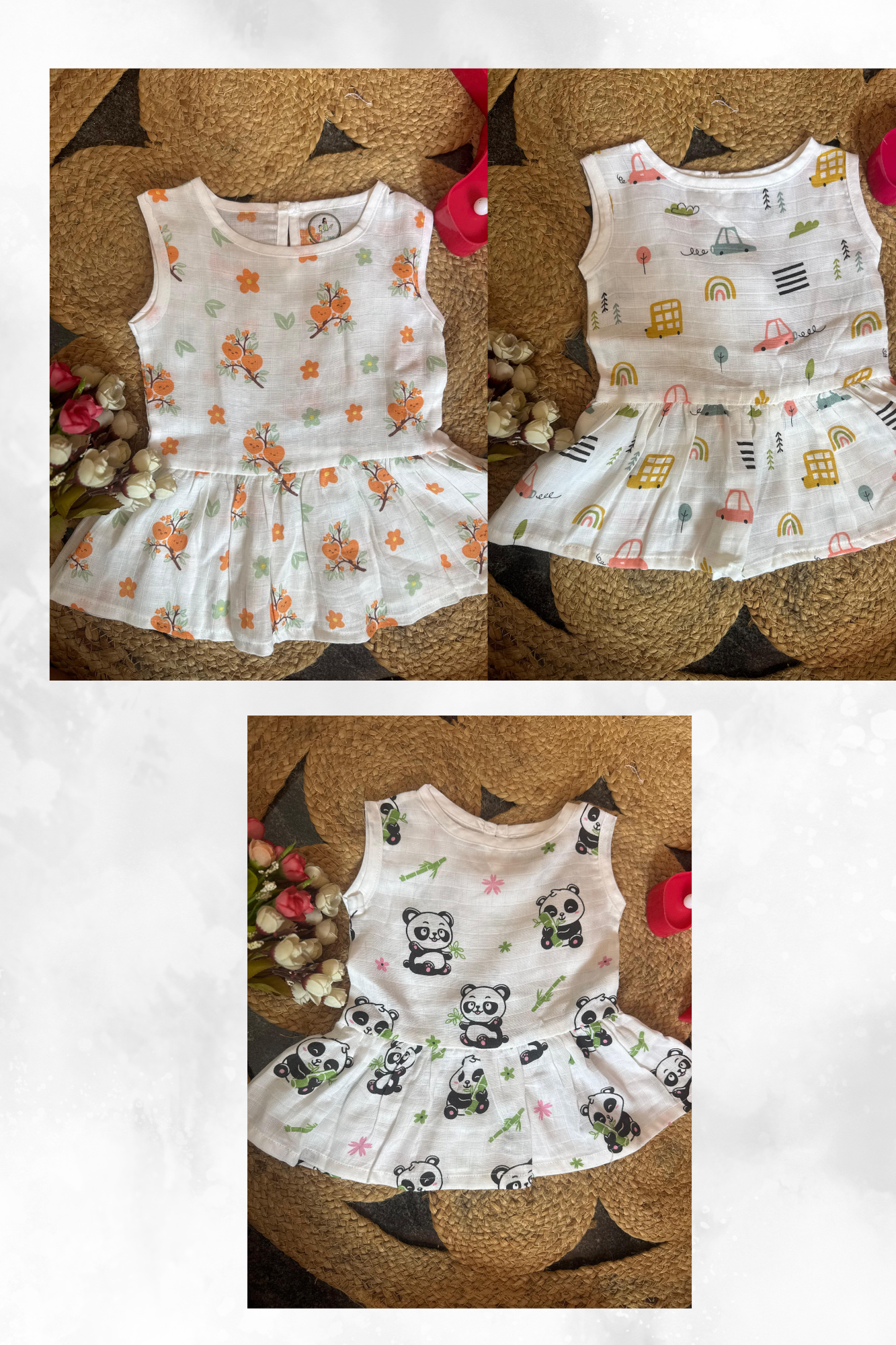 Untitled design (3) Combo Sets - Muslin Aero frocks - Set of 3