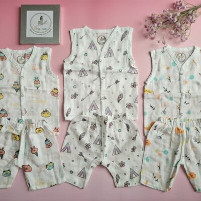 Muslin Aero Co-ord sets(3m-6m) - Set of 3