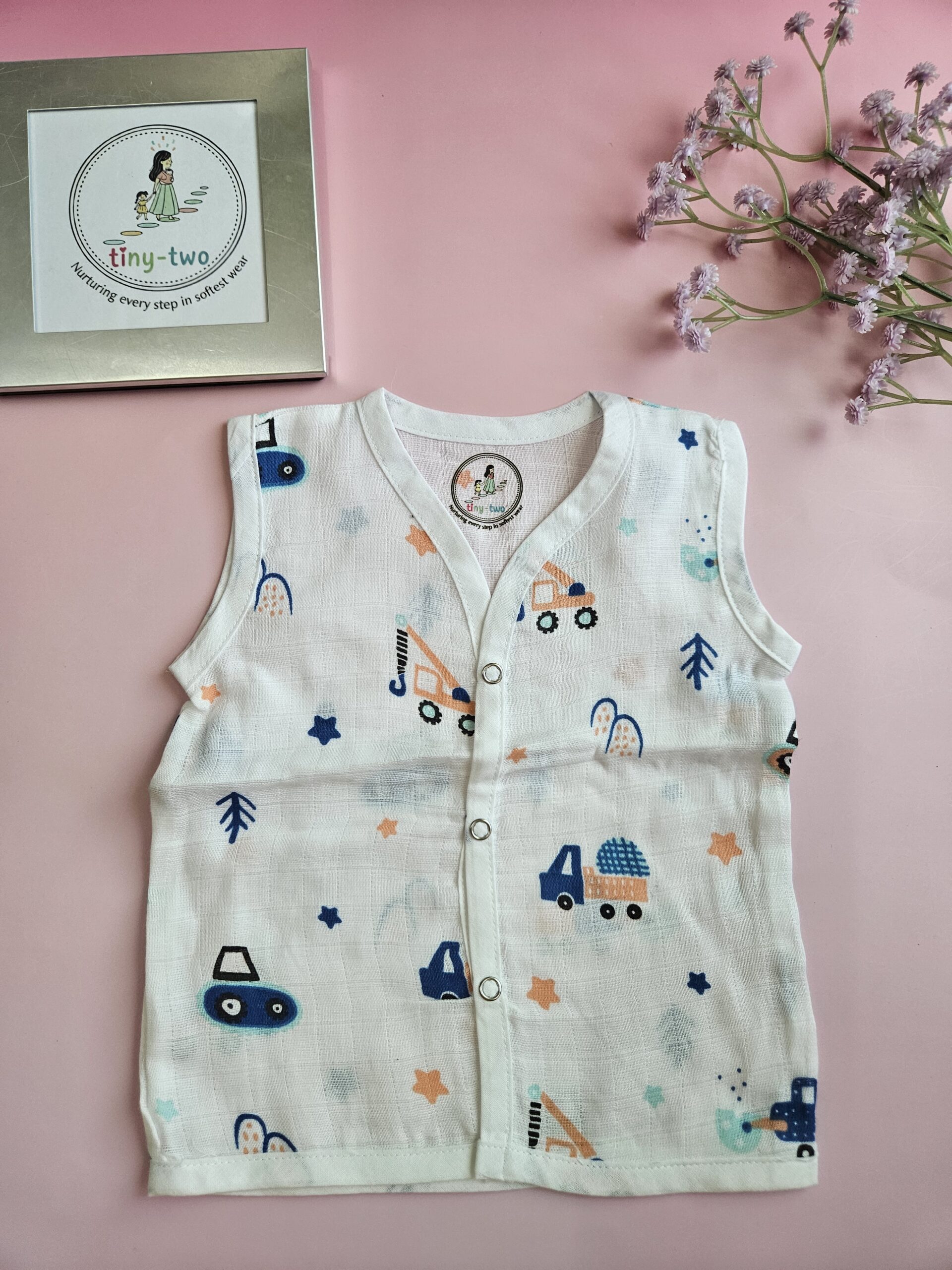 Pure Muslin Sleeveless Jabla 0-3 - Aero 1