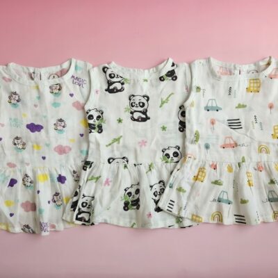 Muslin Frocks (3m-6m) - Set of 3